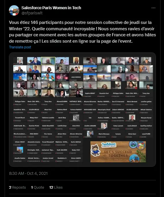 Picture of a Zoom meeting with 100+ of people attending