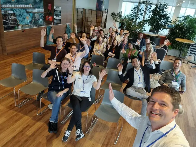 The Amsterdam User Group happily waving away to the camera
