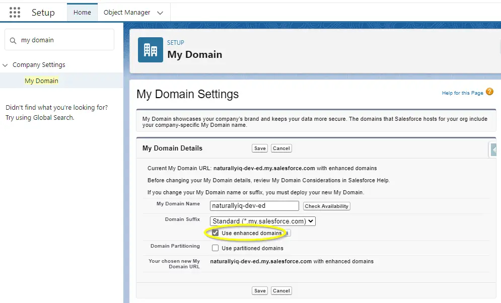 Undeploy My Domain within Salesforce's setup page