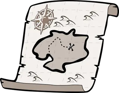 Treasure Map with X marks the spot