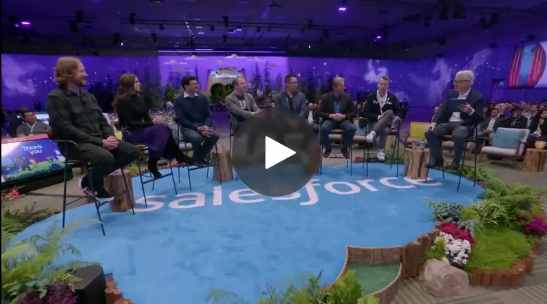 Screenshot of the panelists at True to the Core TrailblazerDX 2023, with Parker Harris over on the right