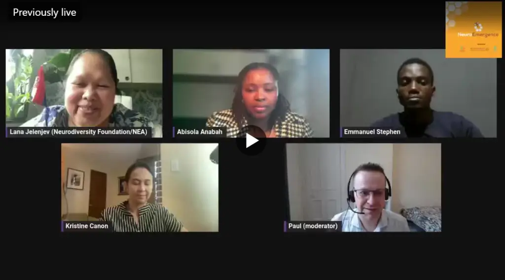 Screenshot of all 4 presenters and me as moderator