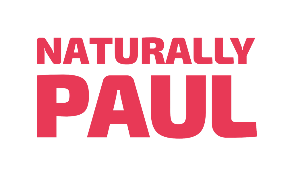 The word "Naturally" above the word "Paul" in luxurious pink, on a white or transparent background.