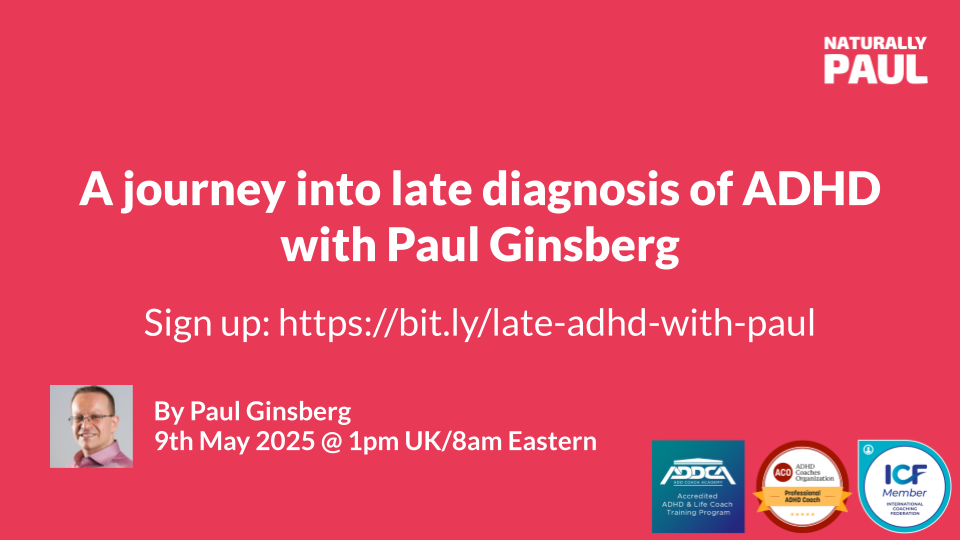 Text showing the title of the talk, alongside logos of ADDCA, ACO and ICF